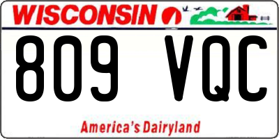 WI license plate 809VQC