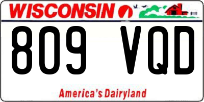 WI license plate 809VQD
