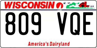 WI license plate 809VQE