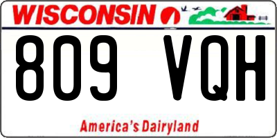 WI license plate 809VQH