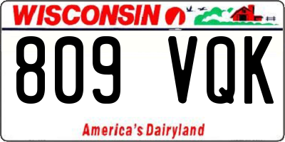 WI license plate 809VQK