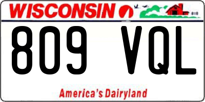 WI license plate 809VQL