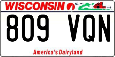 WI license plate 809VQN