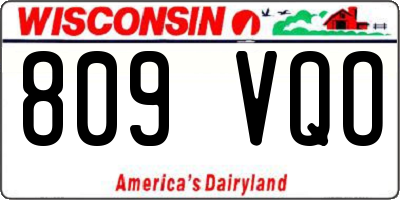 WI license plate 809VQO