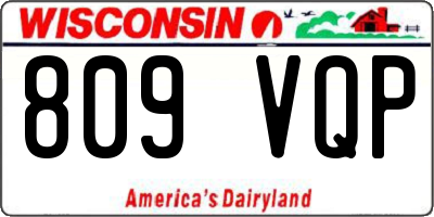 WI license plate 809VQP