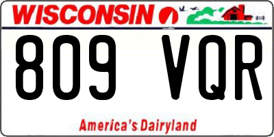 WI license plate 809VQR