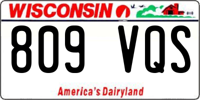 WI license plate 809VQS
