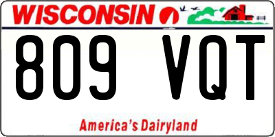 WI license plate 809VQT