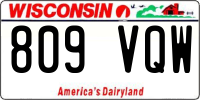 WI license plate 809VQW