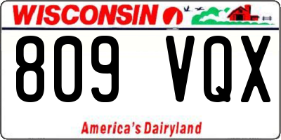 WI license plate 809VQX