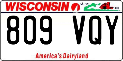 WI license plate 809VQY
