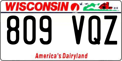 WI license plate 809VQZ