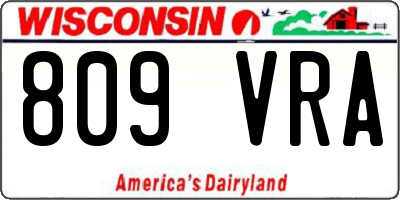 WI license plate 809VRA