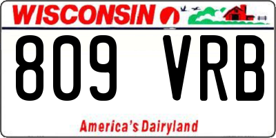 WI license plate 809VRB