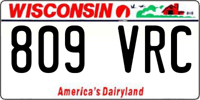 WI license plate 809VRC