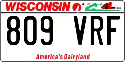 WI license plate 809VRF