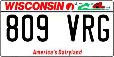 WI license plate 809VRG