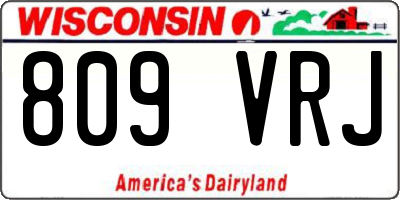 WI license plate 809VRJ