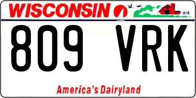WI license plate 809VRK