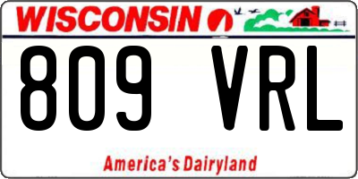 WI license plate 809VRL