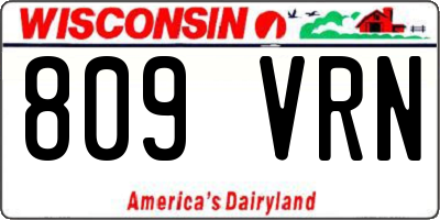 WI license plate 809VRN