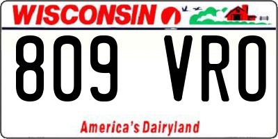 WI license plate 809VRO