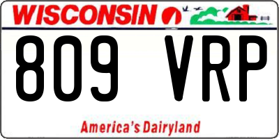 WI license plate 809VRP