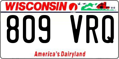 WI license plate 809VRQ