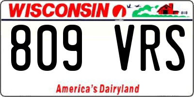 WI license plate 809VRS