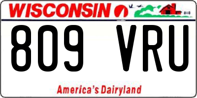 WI license plate 809VRU