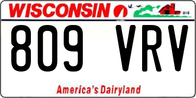 WI license plate 809VRV