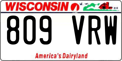 WI license plate 809VRW