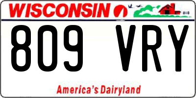 WI license plate 809VRY