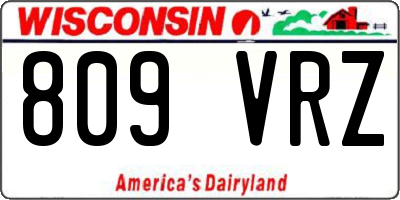 WI license plate 809VRZ