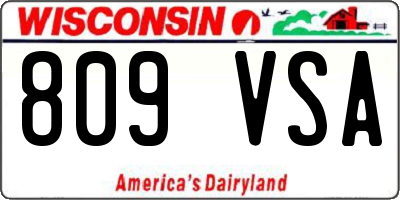 WI license plate 809VSA