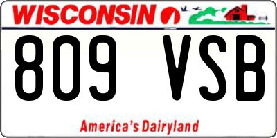 WI license plate 809VSB