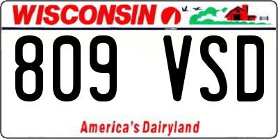 WI license plate 809VSD