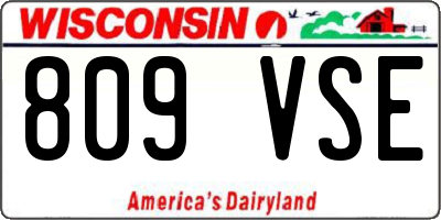 WI license plate 809VSE