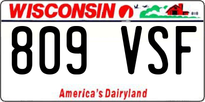 WI license plate 809VSF