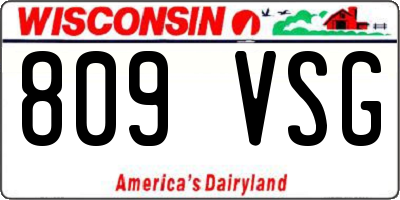 WI license plate 809VSG