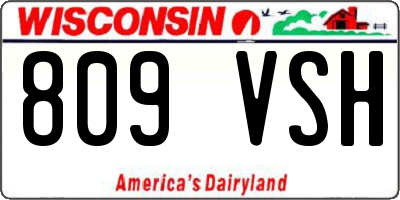 WI license plate 809VSH
