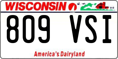WI license plate 809VSI
