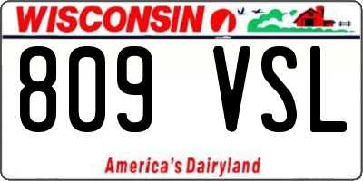 WI license plate 809VSL