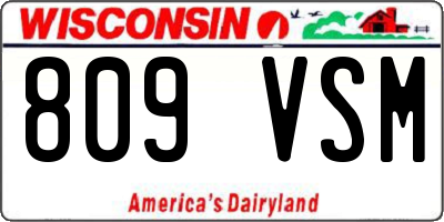 WI license plate 809VSM