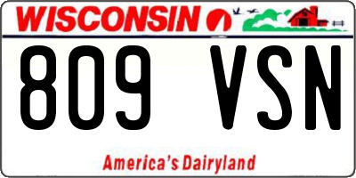 WI license plate 809VSN