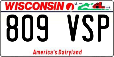 WI license plate 809VSP