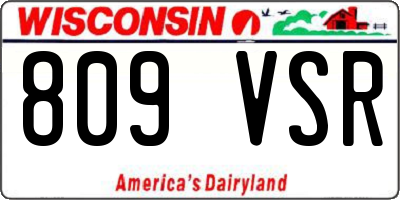 WI license plate 809VSR