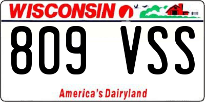 WI license plate 809VSS