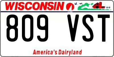 WI license plate 809VST