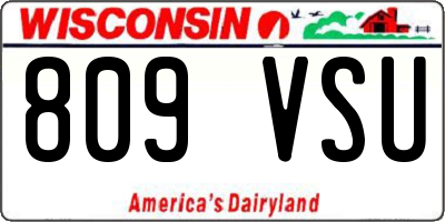 WI license plate 809VSU